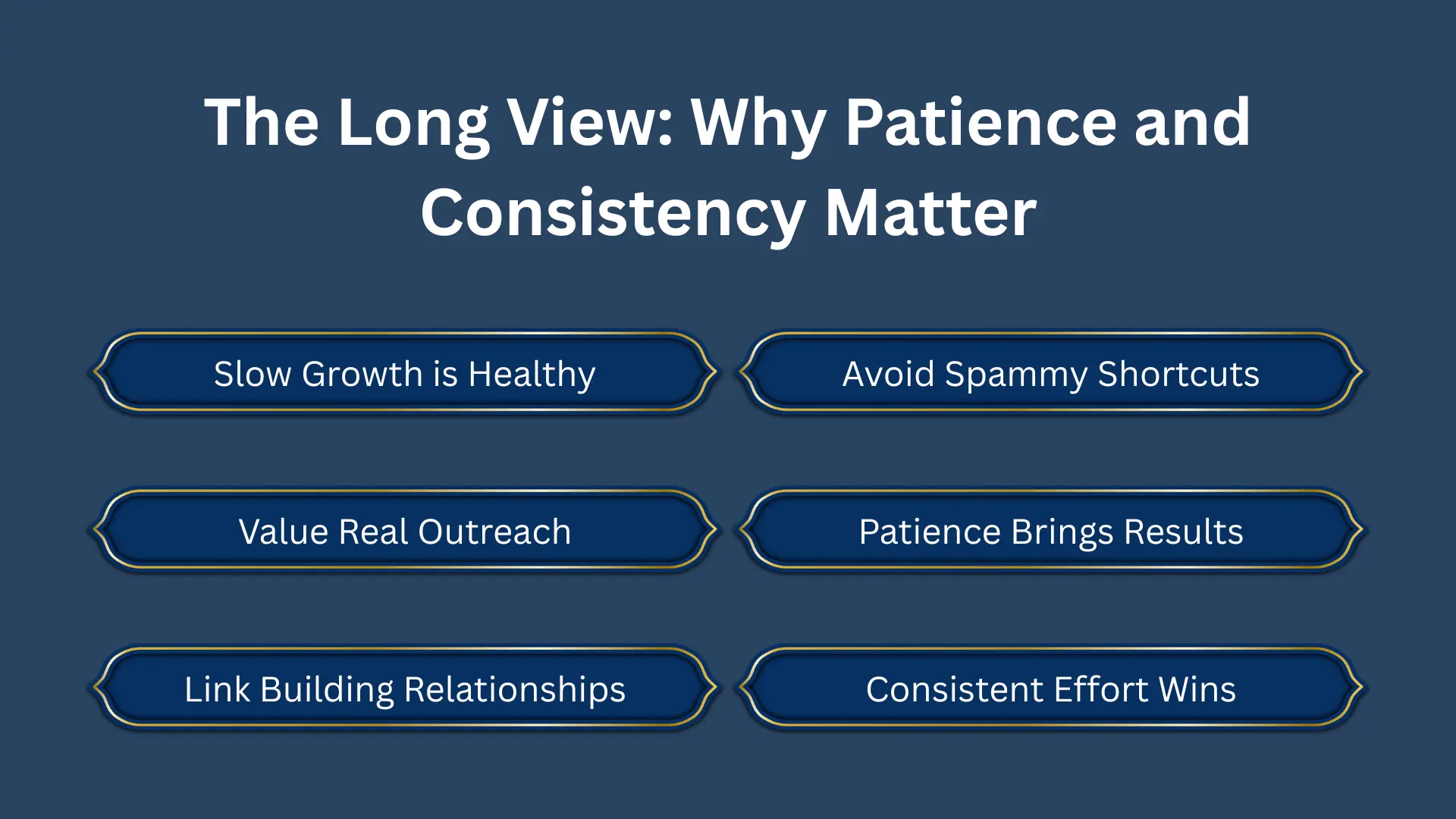 Patience and Consistency