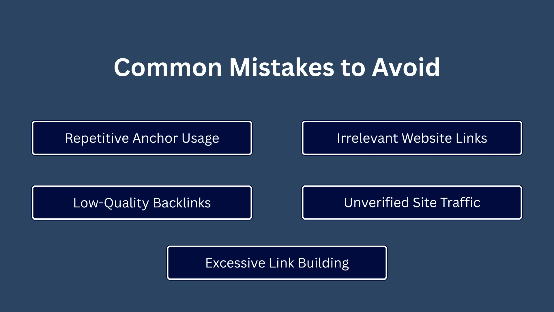 Mistakes to Avoid
