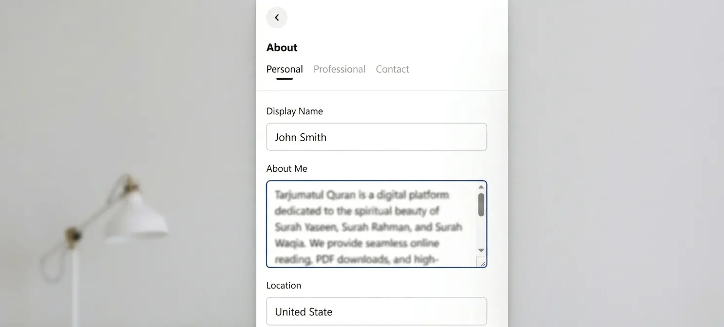 Complete Profile Details